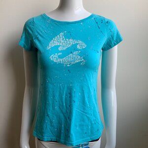 Billabong surf aqua splatter logo t-shirt